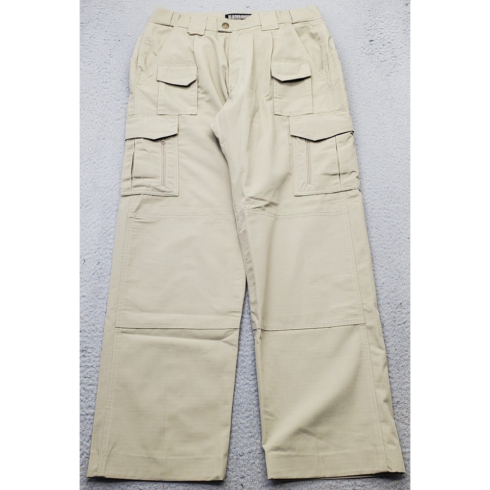 Blackhawk Tactical Cargo Pants Mens 34/32 Tan Reinforced Knee Workwear Ripstop